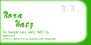 nora watz business card